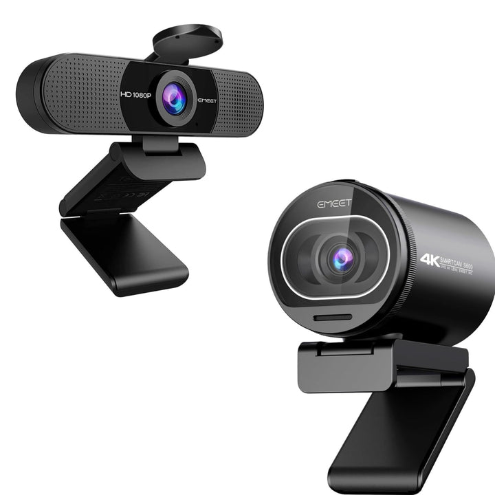 EMEET C960 1080P Webcam & S600 4K Webcam - PDAF Autofokus mit Datenschutzabdeckung für sichere Video