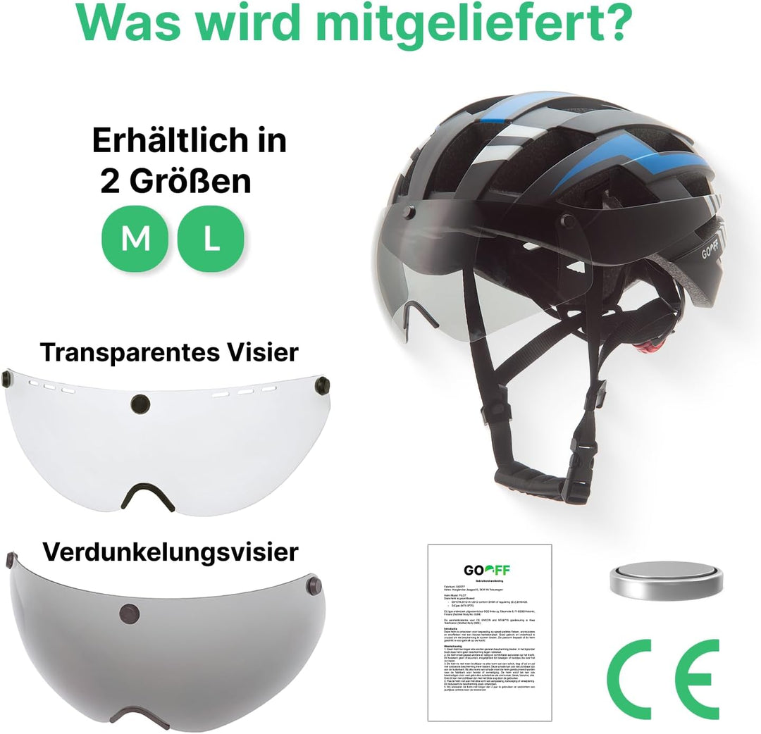 GOOFF Blitz MTB- und Fahrradhelm in Schwarz - Sportlicher Helm mit ultraleichter Bauweise - Fahrradh