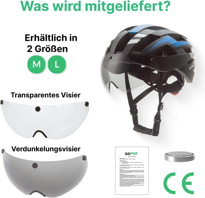 GOOFF Blitz MTB- und Fahrradhelm in Schwarz - Sportlicher Helm mit ultraleichter Bauweise - Fahrradh