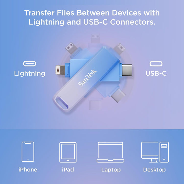 SanDisk Creator Phone Drive 256 GB (Für iPhone, iPad, PC & Mac, Lightning und USB Type-C, Automatisc