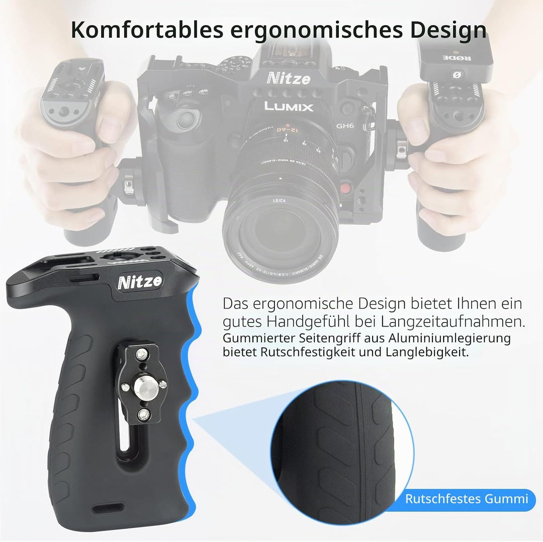Nitze Locating Side Handle with 3/8" ARRI Locating Pins, ARRI Seitengriff Ergonomischer mit Built-in