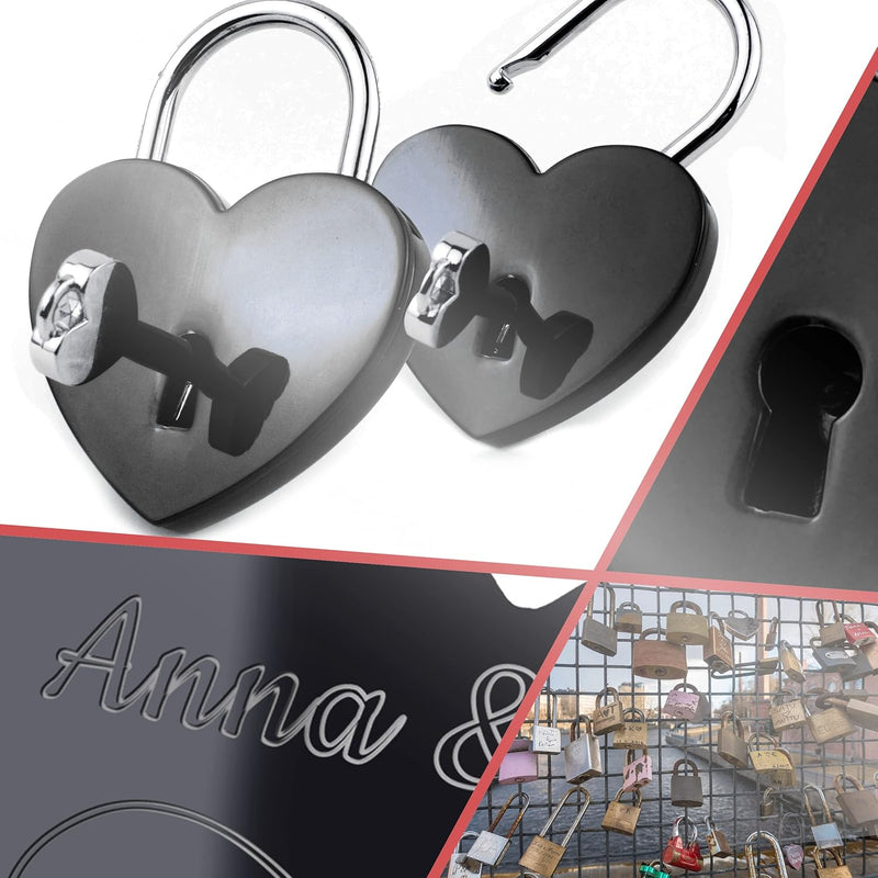 Geschenkfreude Liebesschloss mit Gravur witterungsbeständig - personalisierte Geschenke Valentinstag