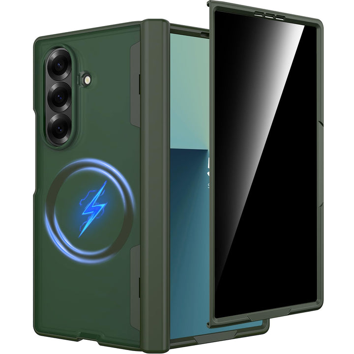 Miimall Kompatibel mit Samsung Galaxy Z Fold 7 Magnetisch Hülle, Anti-SPY Displayschutz & Scharniers