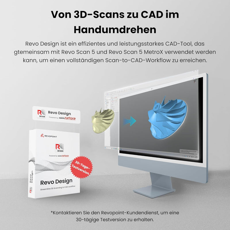 Revopoint MINI 2 Handheld 3D Scanner für 3D Druck, 0.02mm Präzision, 16 fps schnelles Scannen, Indus