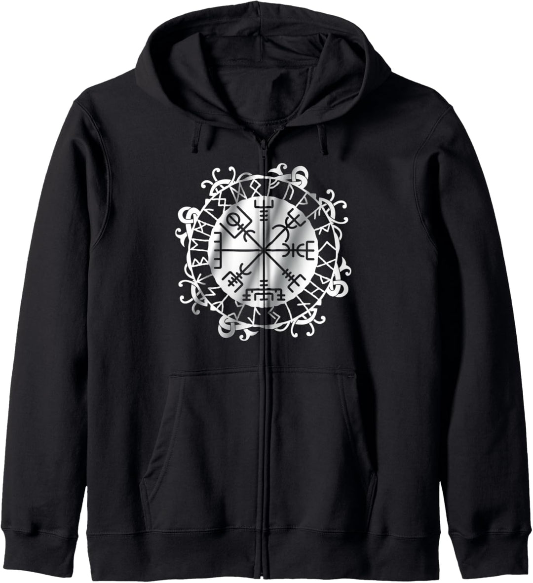 Wikinger Rune VEGVISIR nordische Rune Glyphe Wikinger Symbol Kapuzenjacke