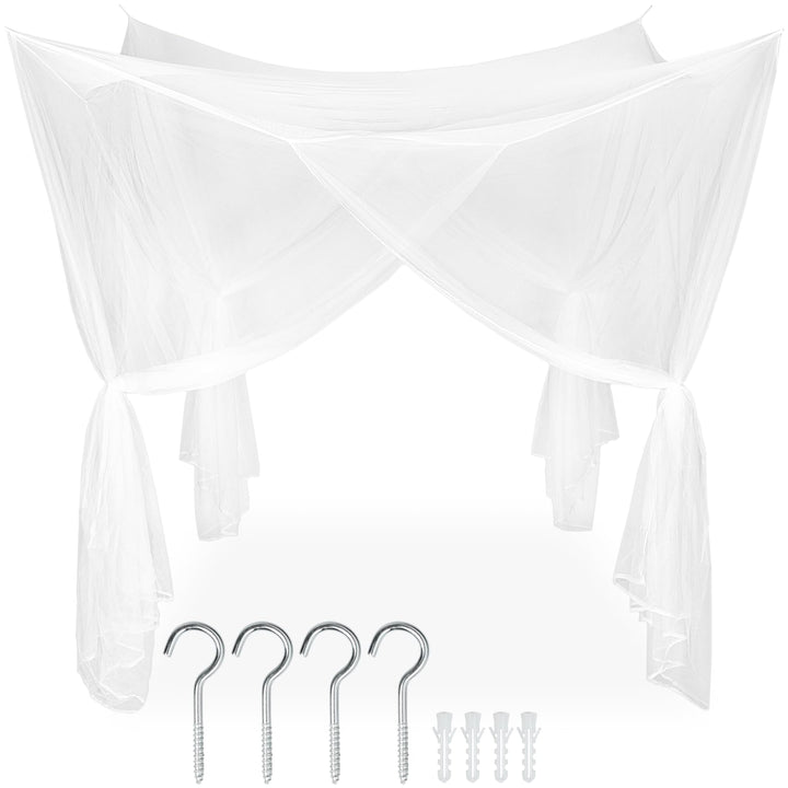 tectake® Moskitonetz Bett Mückenvorhang, Einzel- und Doppelbett, 220 x 220 x 210 cm, Mückenschutz Ca
