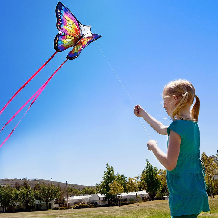 HONBO Schmetterling Drachen Butterfly Kites, flugdrachen für Kinder und Erwachsene,120x95cm with Lon