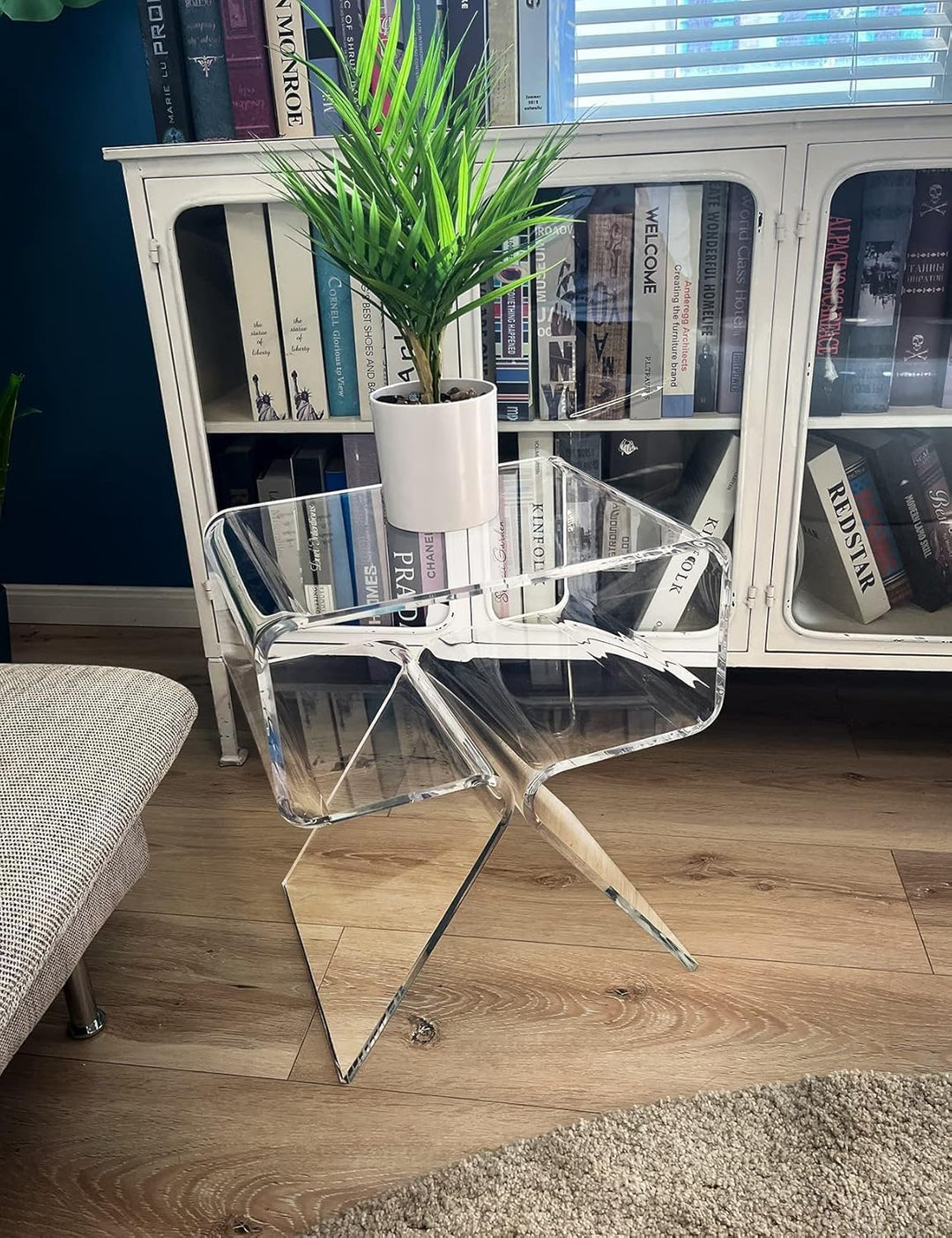 solaround Acryl Beistelltisch, Retro Modern Transparent Tisch Nachttisch für Wohnzimmer(transparent)
