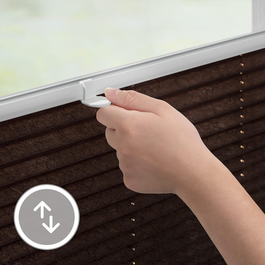 Wohn-Guide PKV.120.130.24 Plissee Klemmfix, ohne Bohren, verspannt - Braun 120 cm x 130 cm (B x L) 1