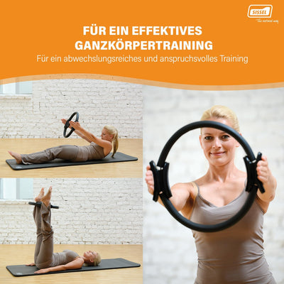 SISSEL PILATES Circle, Pilates-Ring mit rutschfesten Griffen, Trainingsgerät für Core-Training Singl