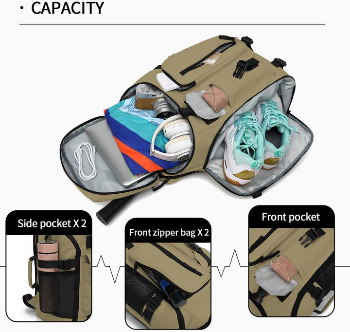 Kalesi Gym Duffle Bag Backpack 4-Way Waterproof with Shoes Compartment for travel Sport Hiking Lapto
