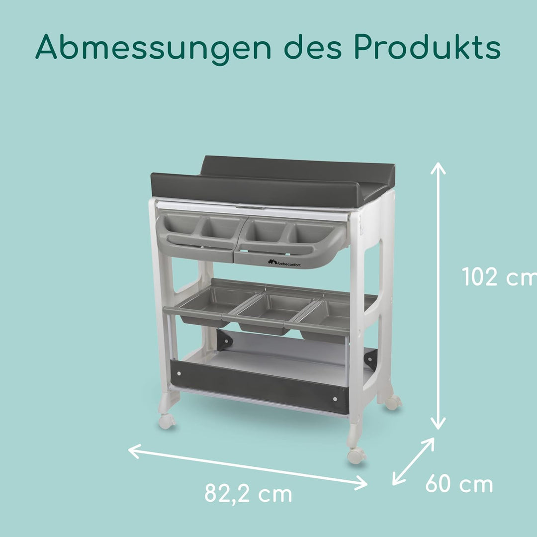 Bebeconfort Dolphy Wickelkommode & Badewanne, mobiler 2-in-1 Wickel- & Badewagen für Babys, mit inte