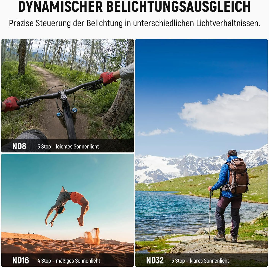 NEEWER ND Filter Set Kompatibel mit DJI Osmo Nano (ND8/16/32), 3er Pack, aufschraubbarer Graufilter