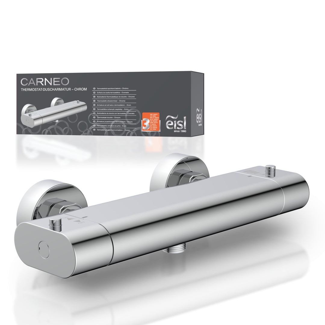 EISLDuscharmatur Carneo mit Thermostat und Temperatursperre, Chrom, 1230090, Duscharmatur