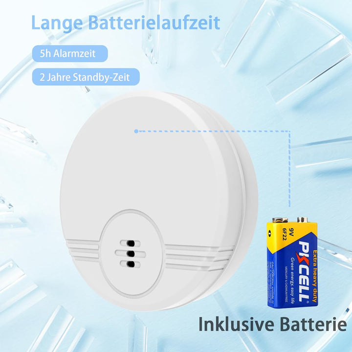 Erdiegle Wassermelder Wasseralarm 2 Pack, 135dB Wasser Sensor Alarm Wasserwarner Flut Detektor für K