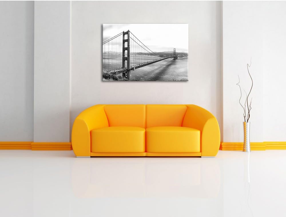 Pixxprint Golden Gate Bridge als Leinwandbild/Grösse: 100x70 cm/Wandbild/Kunstdruck/fertig bespannt,