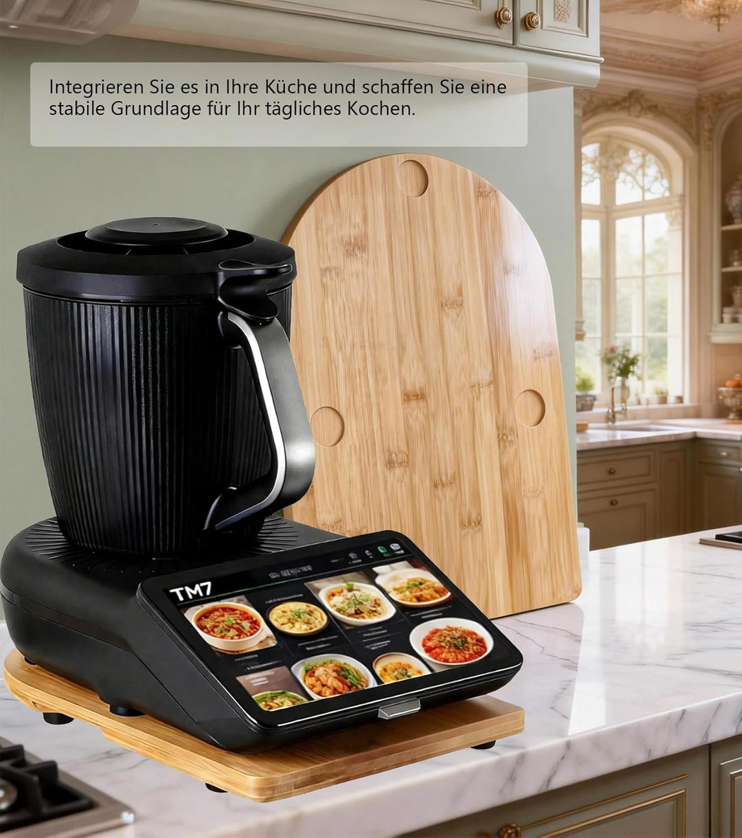 Für Gleitbrett tm7 thermomix zubehör Mit Rädern und Gummifüssen,Sanfte Bewegung, Robust und langlebi