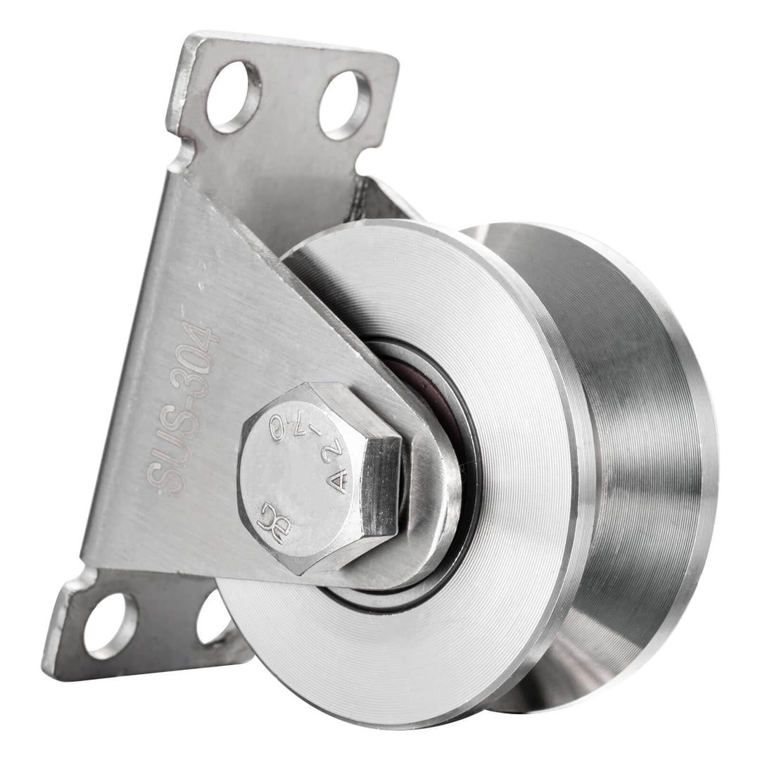 Umlenkrolle mit 2 Kugellager, 304 Edelstahl Fitness flaschenzug, 48mm V Typ Umlenkrollen für 12mm Se