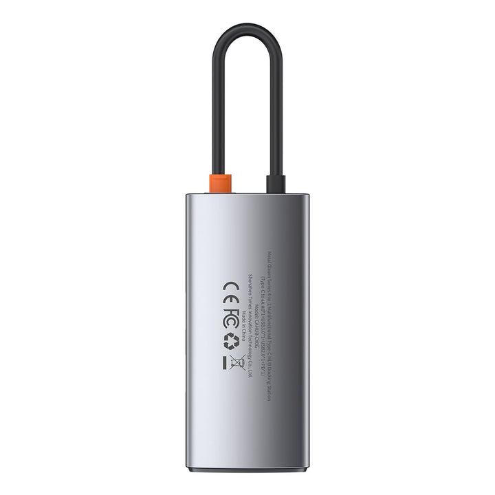 Baseus Metal Gleam 4 in 1, Multifunktions-PC/Telefon-Hub Adapter, Grau, Anzahl der Anschlüsse: 4, Ei