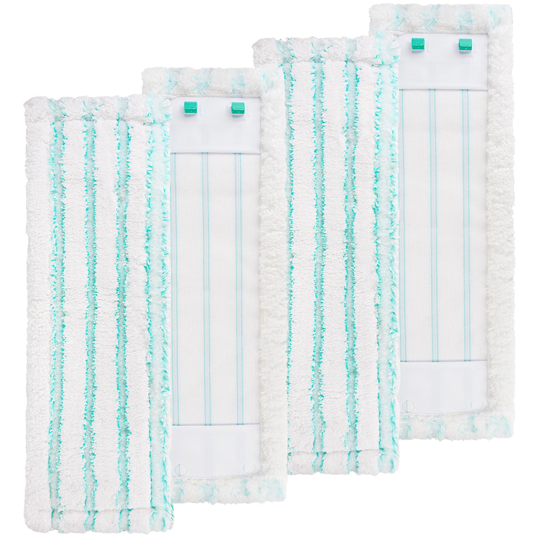 4 Ersatz-Wischbezüge für Leifheit Profi XL / Micro Duo | 2-in-1 Fasersystem | Hohe Wasseraufnahme &amp;