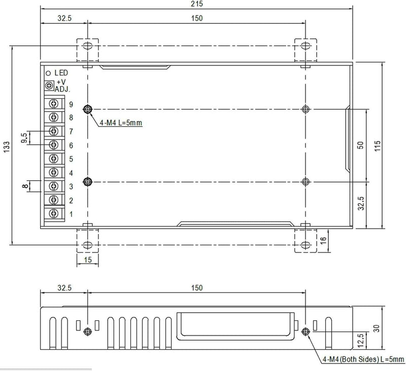 Mean Well RSP-200-5 200 W 1U Metallische Energieeinheit – Energieeinheit (200 W, 88 – 264, 47 – 63,