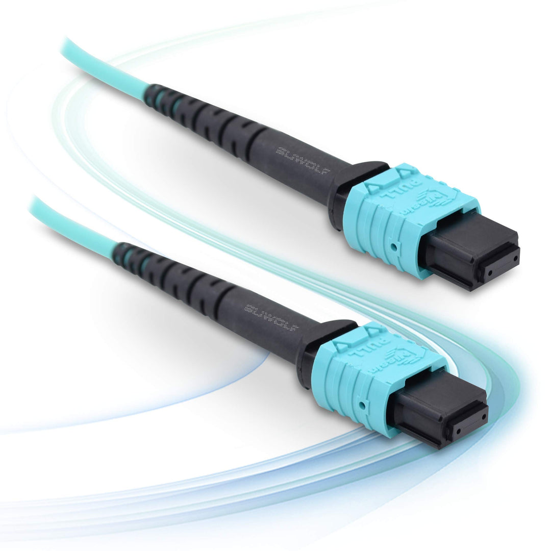 SUWOLF 1M / 3,3FT 12Fasern Polarität Typ B OM3 MPO zu MPO Patchkabel Beide Female LSZH MPO - MPO LWL