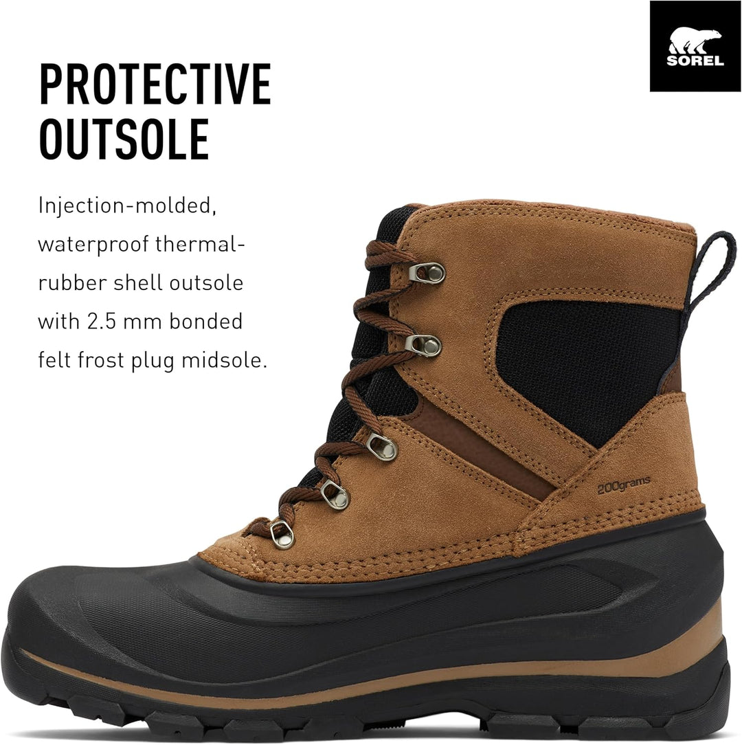 Sorel Buxton Lace Waterproof wasserdichte Winterstiefel für Herren, Braun (Major x Black), 40 EU 44