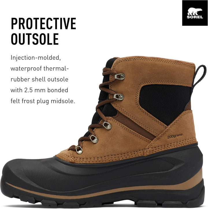 Sorel Buxton Lace Waterproof wasserdichte Winterstiefel für Herren, Braun (Major x Black), 40 EU 44
