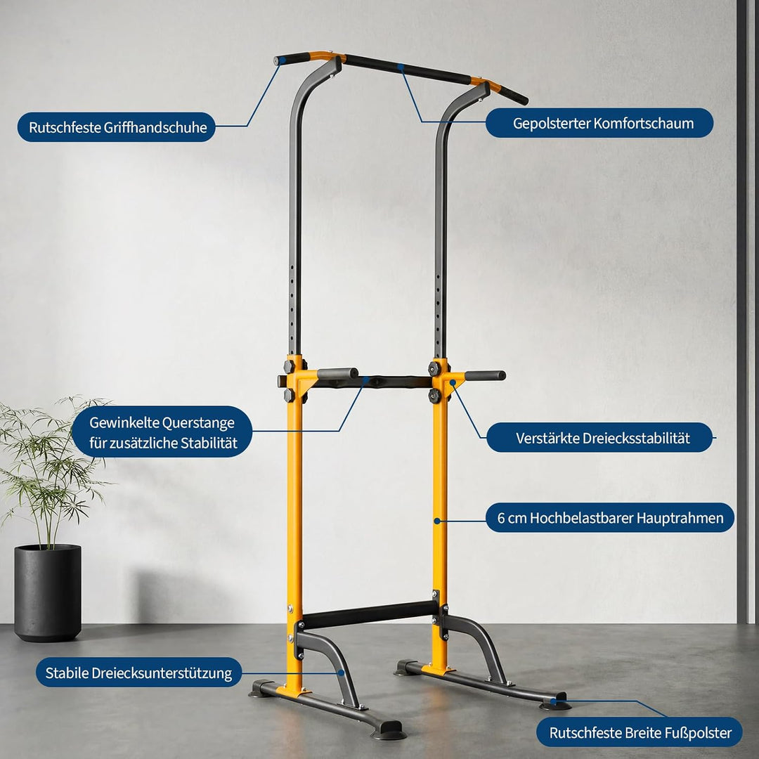 Zstar Power Tower Dip Station für Home Gym, verstellbare Klimmzugstange mit Dip Bars, Kraftstation f