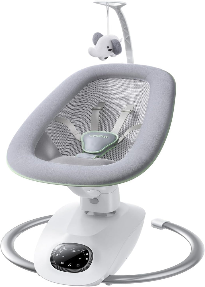 Momcozy CocoSway Babywippe, elektrische 3D-Motion, 6 Bewegungen &amp; 4 Stufen, Fernbedienung, 8 Wiegenl