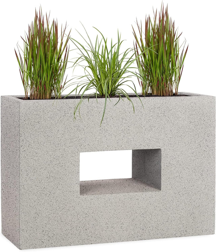 Pflanzwerk® Pflanzkübel Vista Granit Grau 52x75x27cm *Frostbeständiger Blumenkübel* *UV-Schutz* *Qua