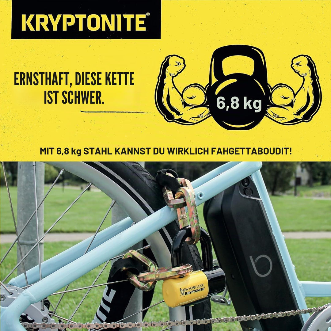 Kryptonite Unisex-Erwachsene New York Fahgettaboudit Chain 1415 (14Mm X 150Cm) with Ny Disc 15Mm Sha