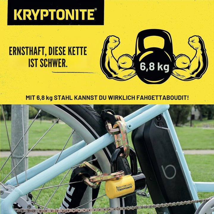 Kryptonite Unisex-Erwachsene New York Fahgettaboudit Chain 1415 (14Mm X 150Cm) with Ny Disc 15Mm Sha