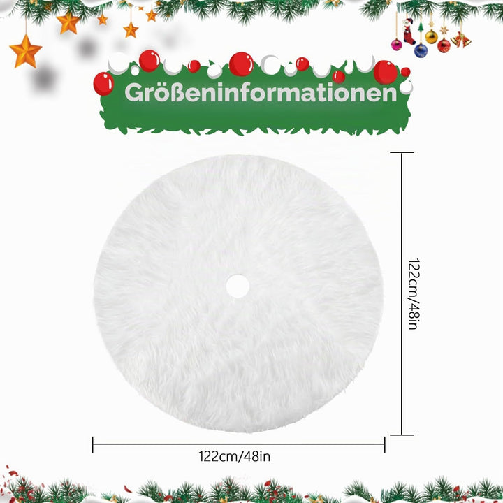 YXHZVON Weihnachtsbaum Rock Plüsch, 122 cm Weiss Kunstfell Weihnachtsbaum Rock Runder Christbaumstän
