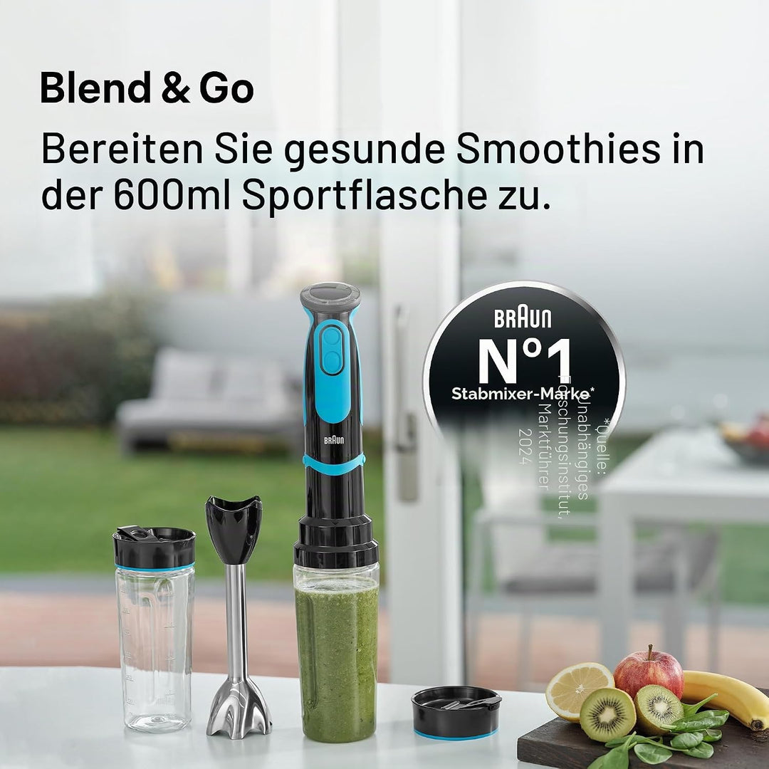 Braun Stabmixer MultiQuick 5 Vario Fit MQ 5252 BKBL - Pürierstab mit Edelstahl Mixfuss und Blend & G