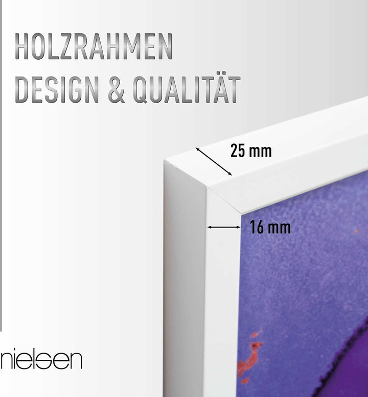 nielsen Holz Bilderrahmen Quadrum, 21x29,7 cm (A4), Deckend Weiss Deckend Weiss 21 x 29,7 cm (A4), D