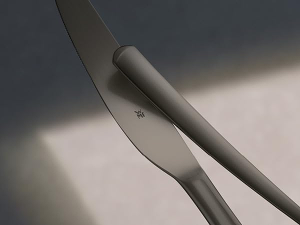 WMF Boston Black Besteckset, 24-teilig, 6 Speisen, Cromargan-Edelstahl mit polierter Oberfläche, spü