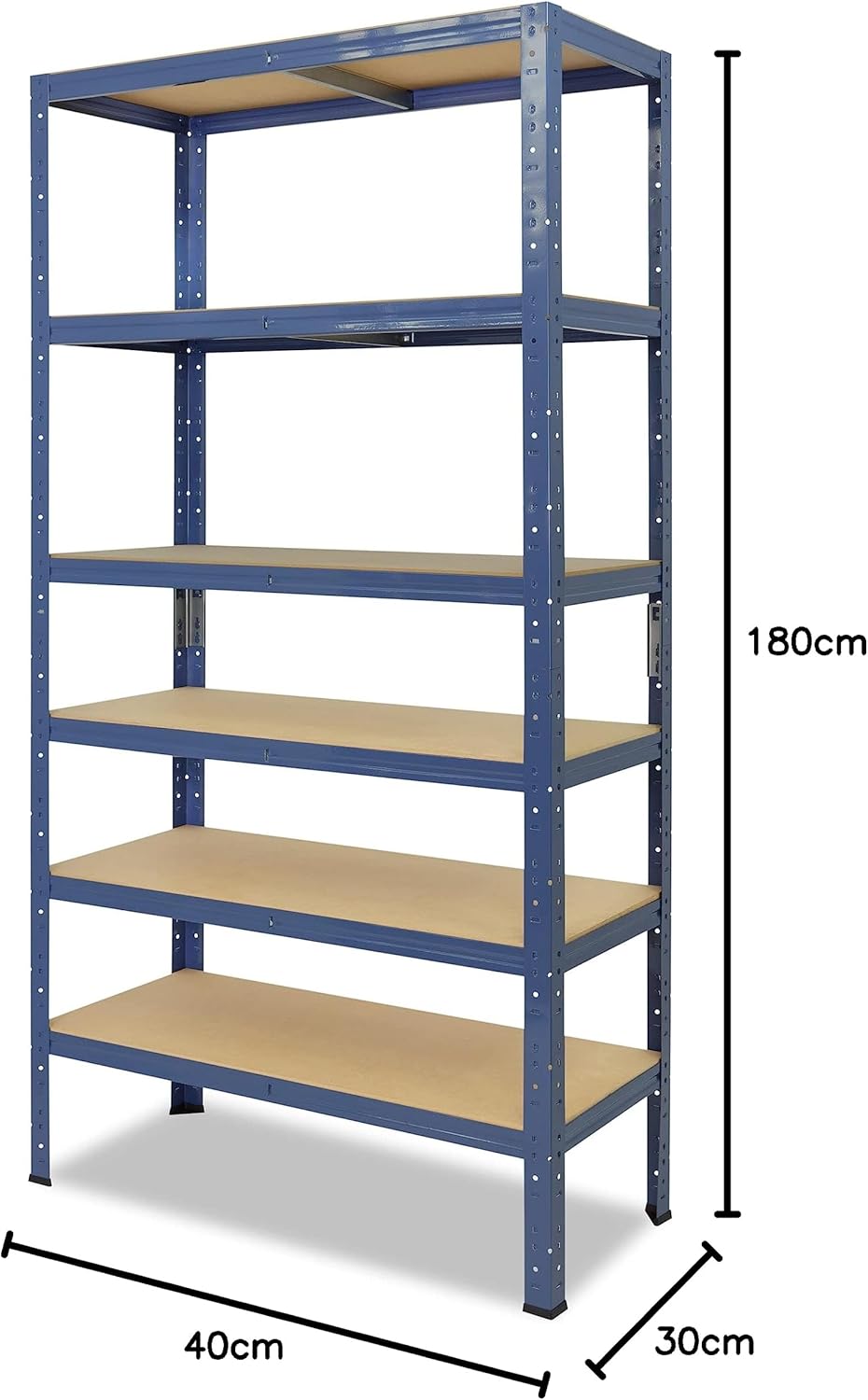 shelfplaza® 180x40x30cm Home Schwerlastregal blau/Metallregal mit 6 Böden/Kellerregal Metall, Garage