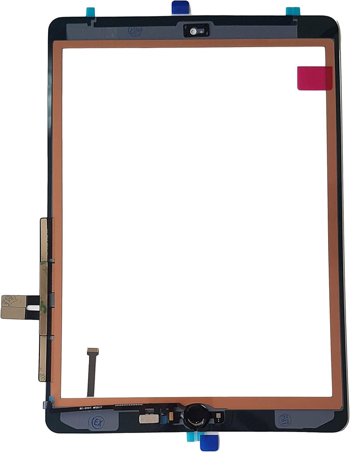 Smartex® Touch Screen Glas Digitizer WEIssE kompatibel mit iPad 6 (2018) - Home Button, Aufkleber un
