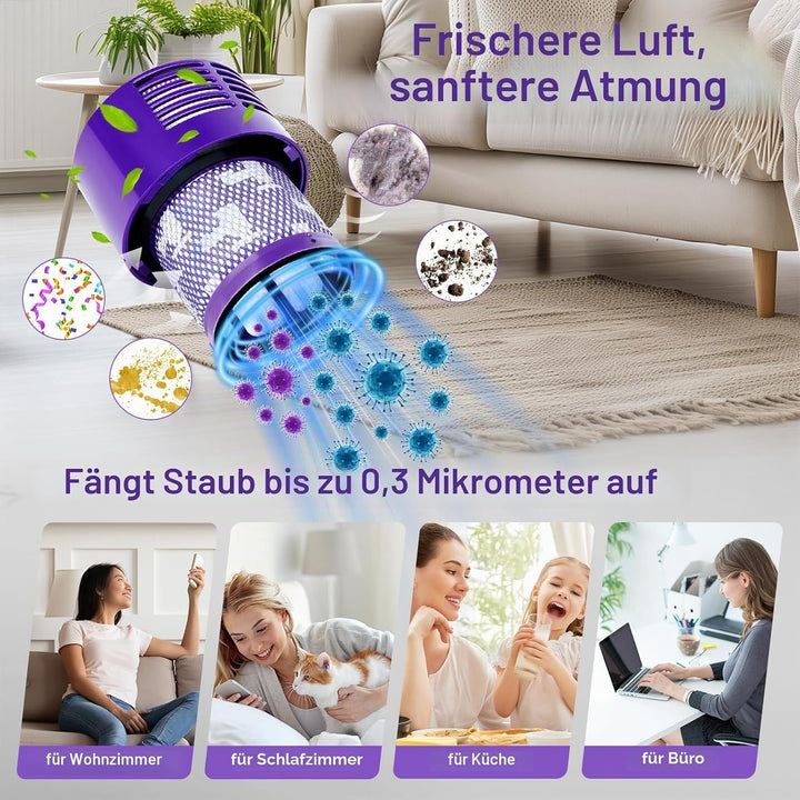 Upgrade Grosser Staubbehälter Ersatz für Dyson Cyclone V10 Animal V10 Total Clean V10 Absolute SV12