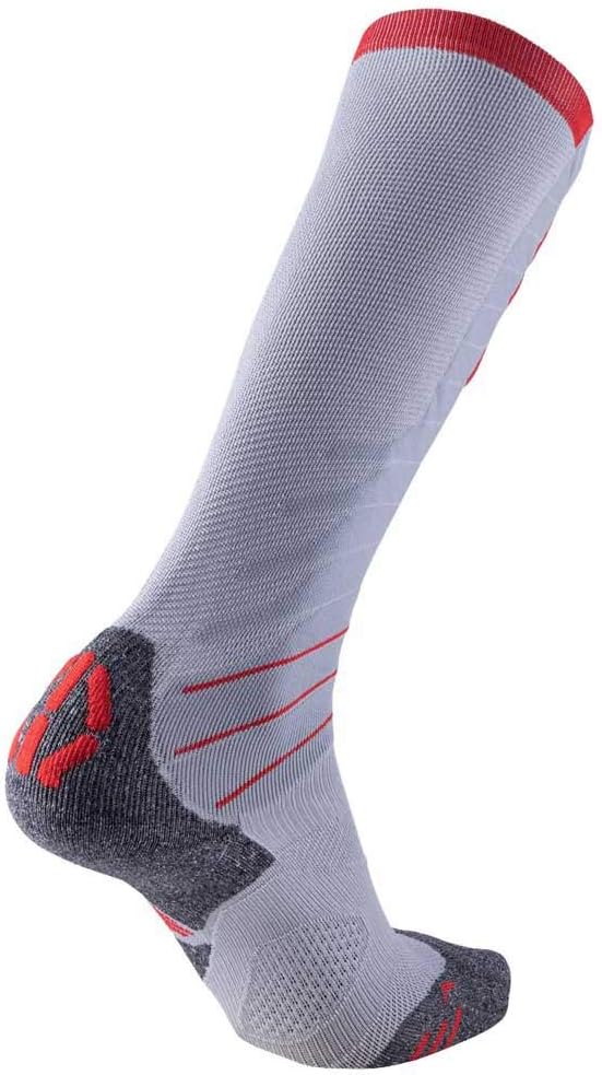 UYN Damen Ski Evo Race Lady Damen Socke 34 Light Grey/Red, 34 Light Grey/Red