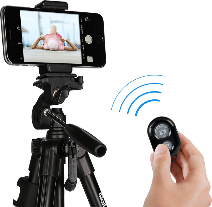 Rollei Smartphone Stativ Traveler - Schwarz &amp; Monkey Pod - Biegsames Mini Stativ mit flexiblen Beine