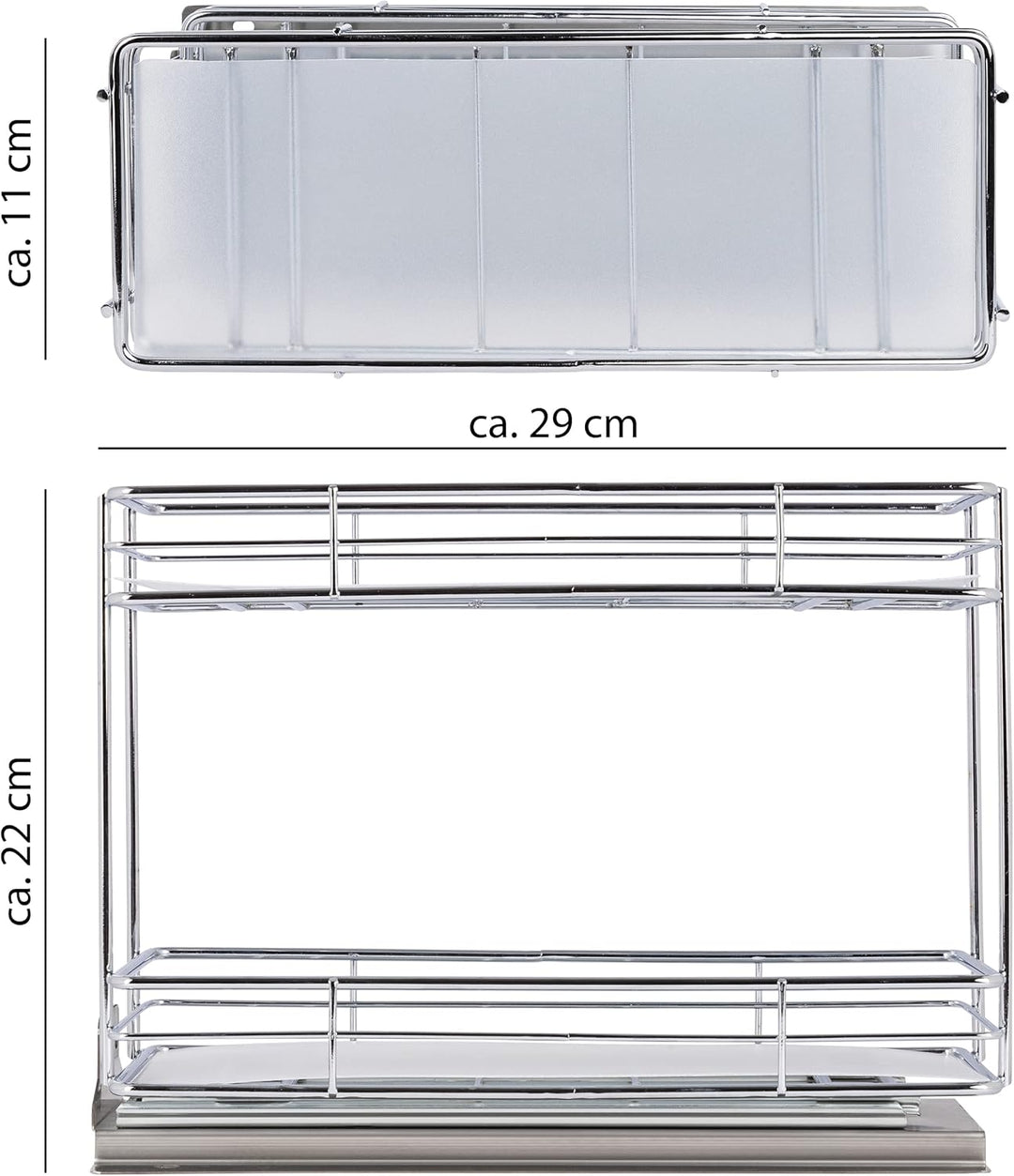 ONVAYA® Gewürzregal ausziehbar | Doppelkorb | Gewürzständer aus Edelstahl | Schrankeinsatz für die K