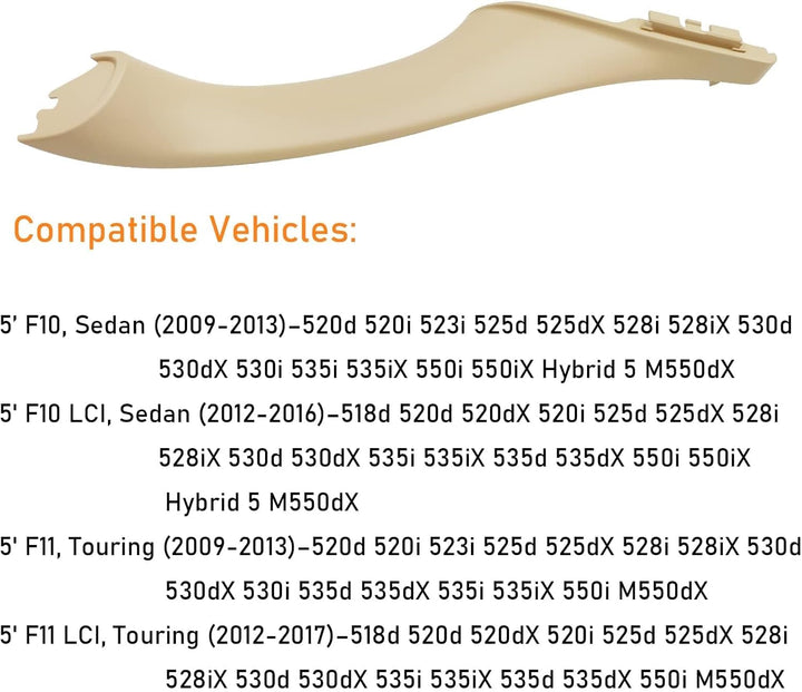 TTCR-II Kompatibel mit Türgriff BMW 5er F10/F11 Türgriff Innen Links-Hintertür，Innentürgriff,Türgrif