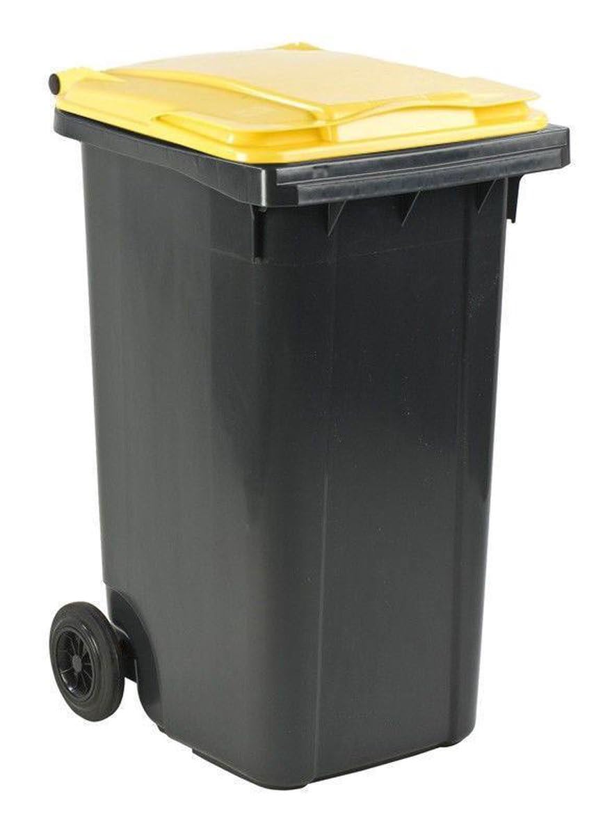 Générique Mülleimer, 240 l, Grau mit gelbem Deckel