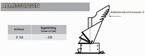 ROTOWENT DRAGON Neu automatisch Edelstahl Drehbarer Kaminaufsatz Schornsteinaufsatz Regenhaube 150 m