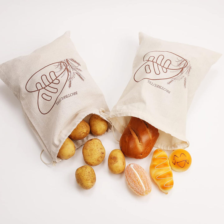 Leinen Brotbeutel,wiederverwendbar, mit Kordelzug, gross, ungebleicht, Beutel für Brot, Baguette,sel