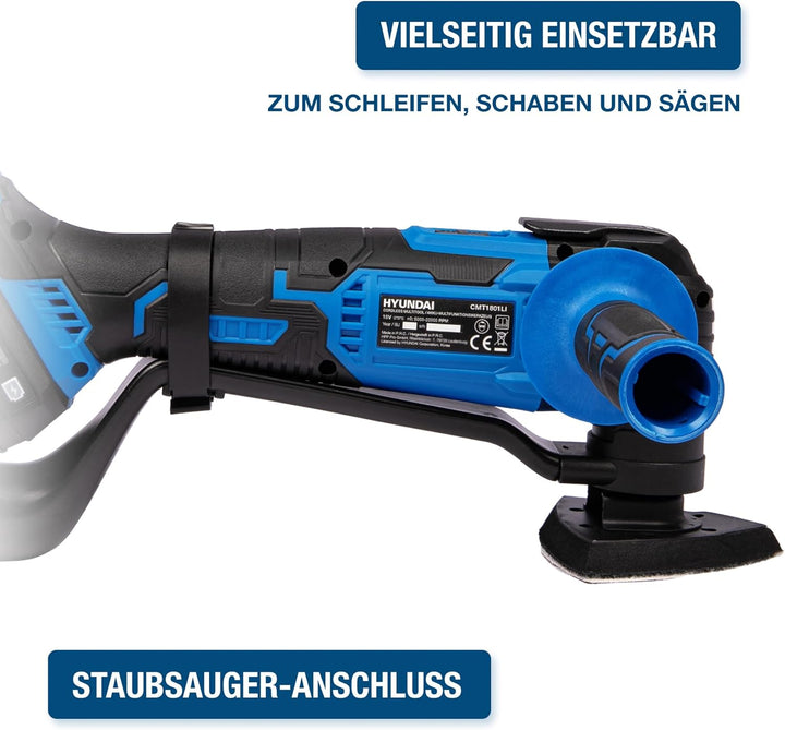 HYUNDAI Akku Multifunktionswerkzeug CMT1801LI, Multitool, Oszillationssäge, Vibrationssäge mit div.