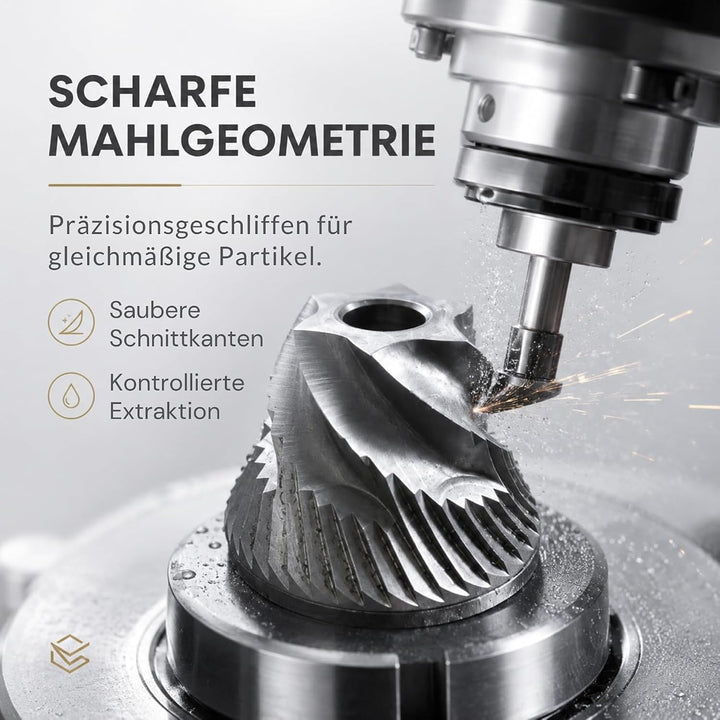Thiru Handkaffeemühle manuell, Testsieger 2026, Edelstahl-Kegelmahlwerk mit 60 Mahlgraden & Doppella
