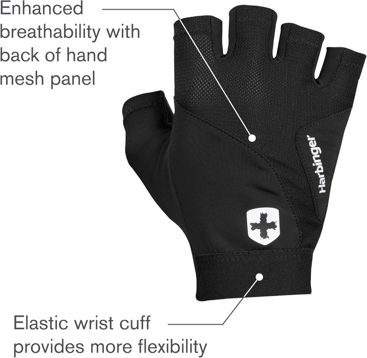 Harbinger Flexfit 2.0 Gewichtheber-Handschuhe – Natürliche Handbewegung S Schwarz, S Schwarz